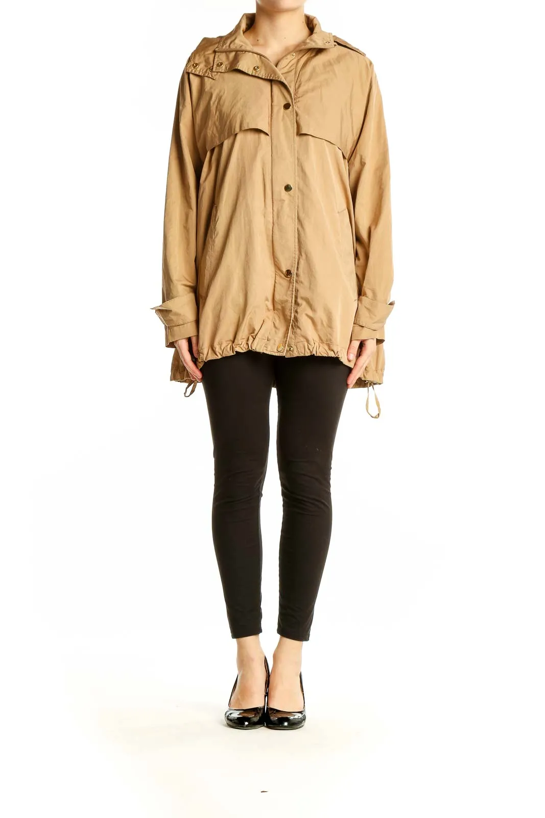 Beige Oversized Utility Jacket