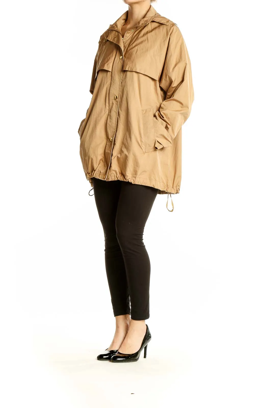 Beige Oversized Utility Jacket