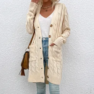 BerryBetty - Casual Solid Color Knitted Cardigan