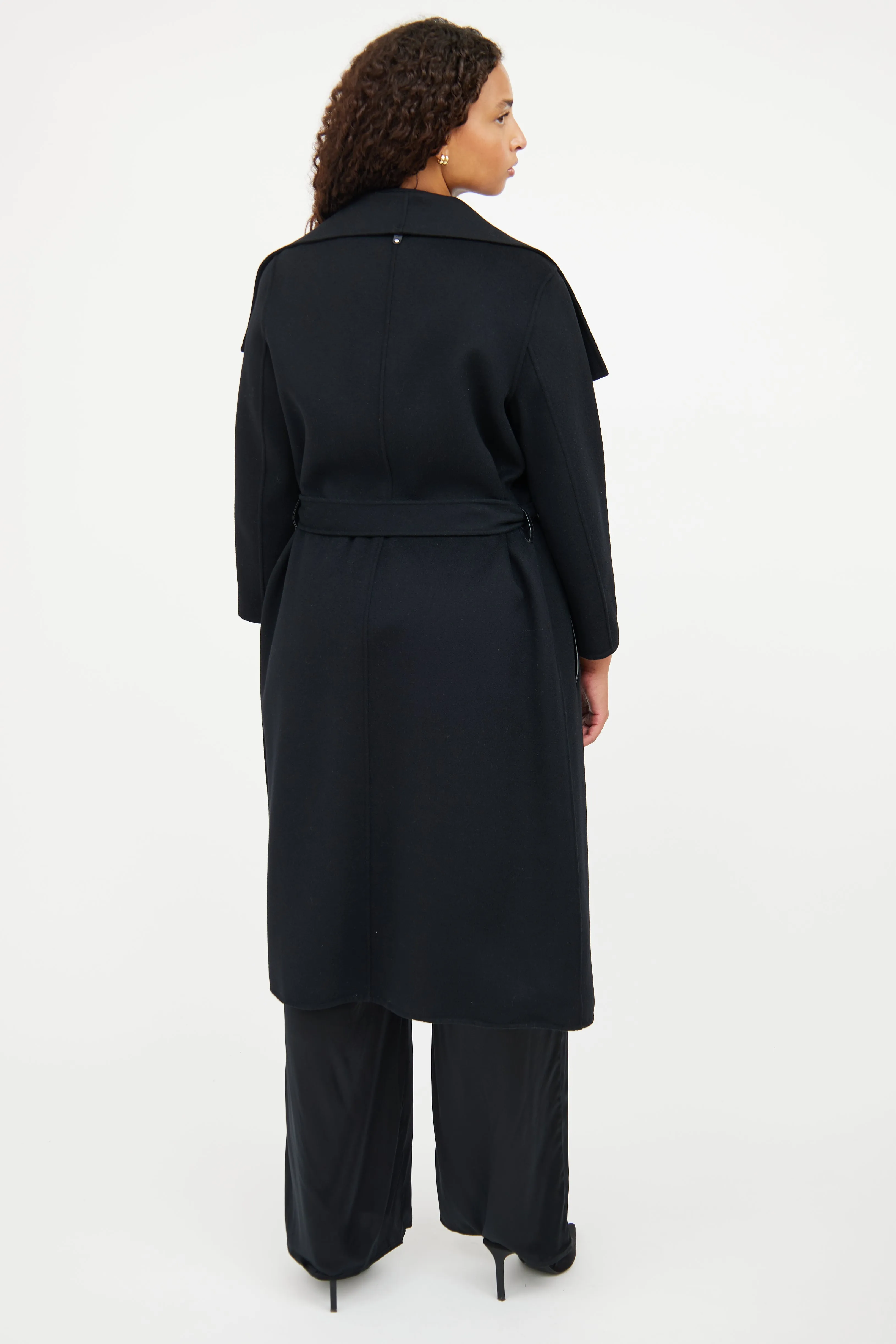 Black Wool Wrap Jacket