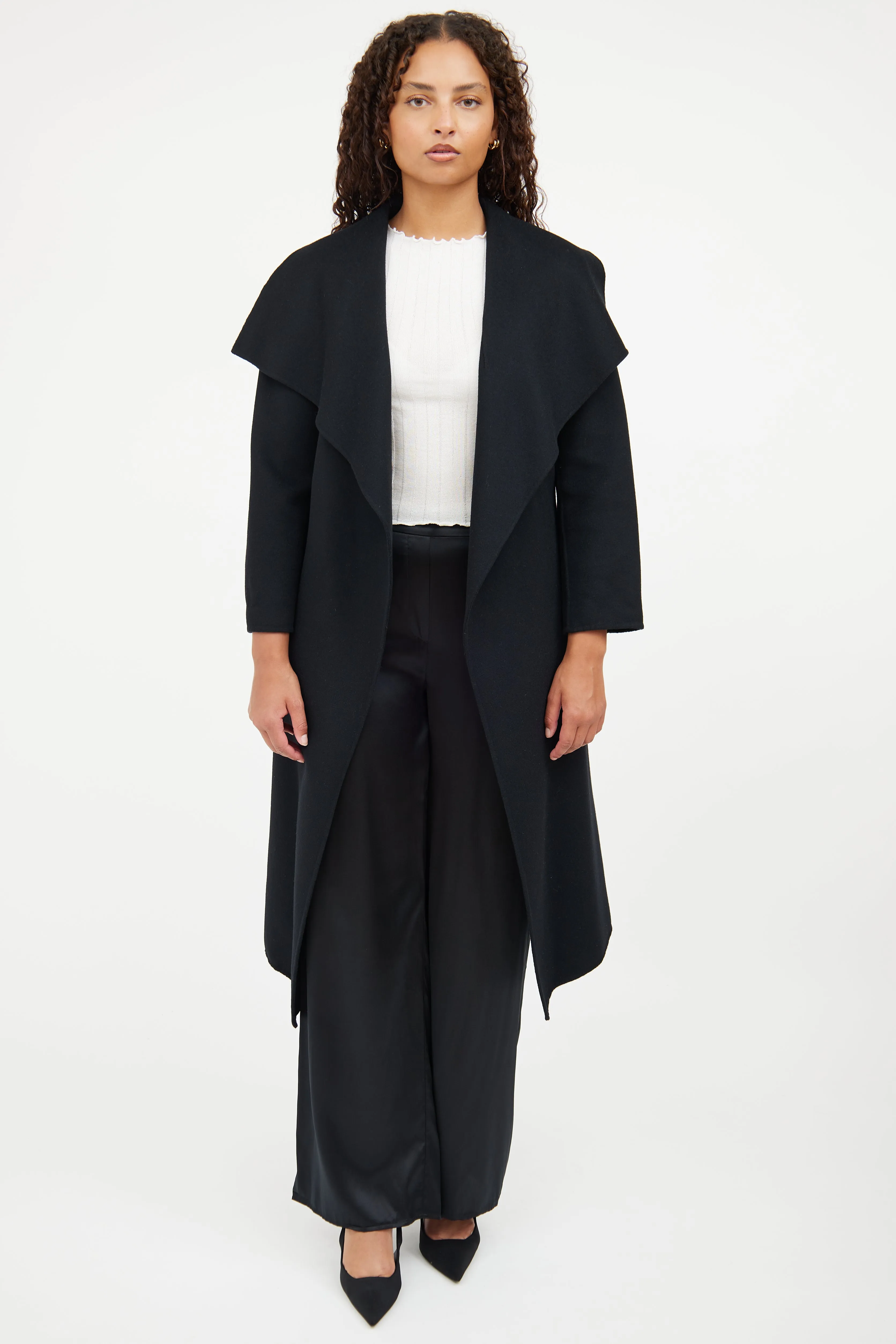 Black Wool Wrap Jacket
