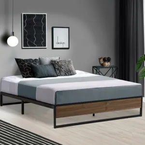 Bronzite Bed & Mattress Package with 22cm Mattress - Black Double