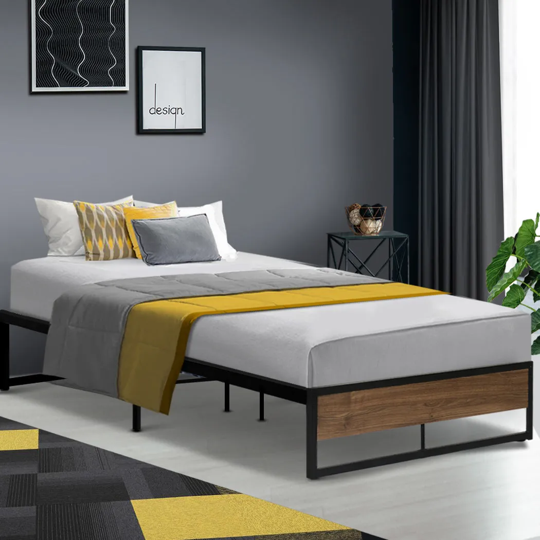 Bronzite Bed & Mattress Package with 22cm Mattress - Black King Single