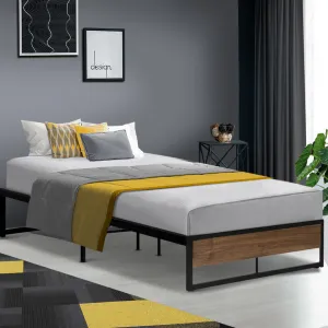 Bronzite Bed & Mattress Package with 22cm Mattress - Black King Single
