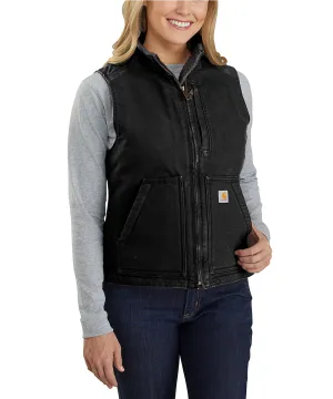 Carhartt Women's Sherpa-Lined Mock Neck Vest - Black