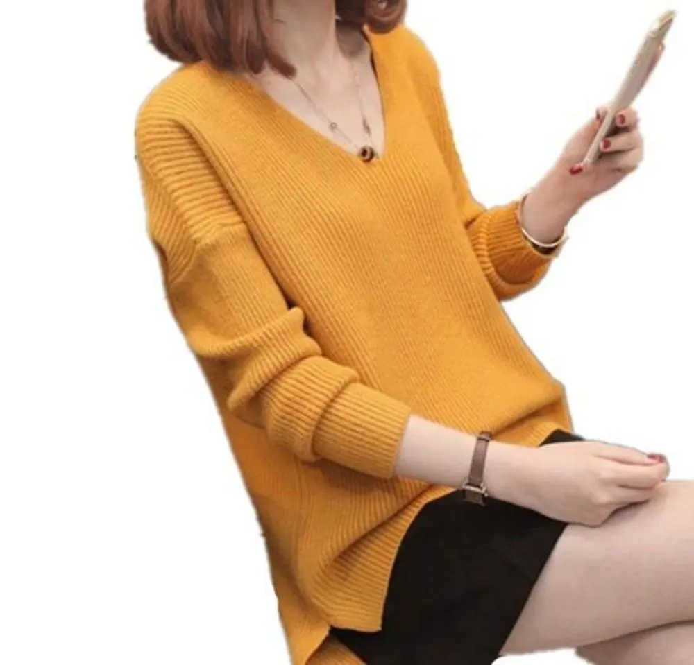 Casual Womens V Neck Knitted Top