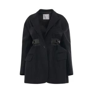 Chalk Stripe Jacket in Navy