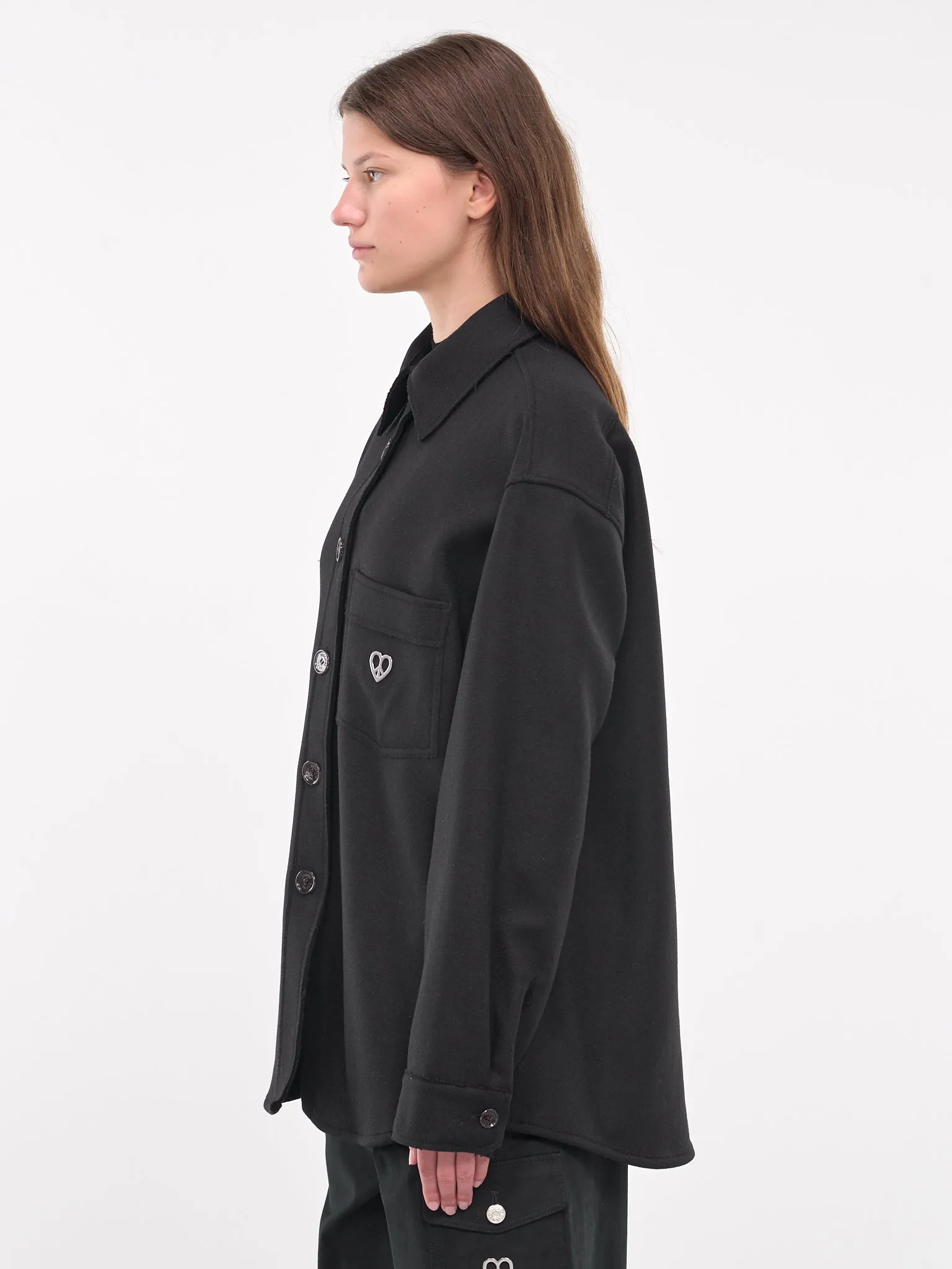 Charm Wool Overshirt (A0605-8717-BLACK)