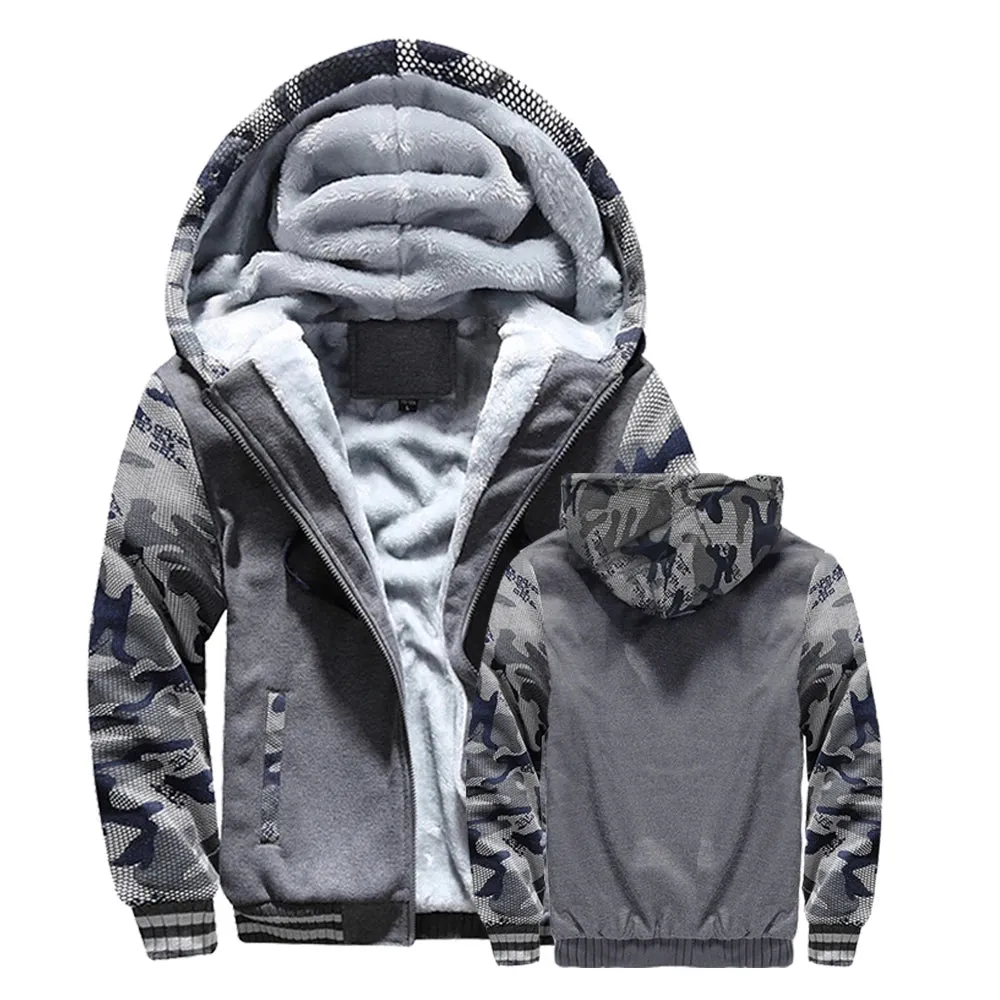 COZY ™ Winter Jacket Men Warm Coat Thick Fleece Male Zipper Hooded Jackets Casual Hooded Sportswear Outerwear Long Sleeves Sports Hoody