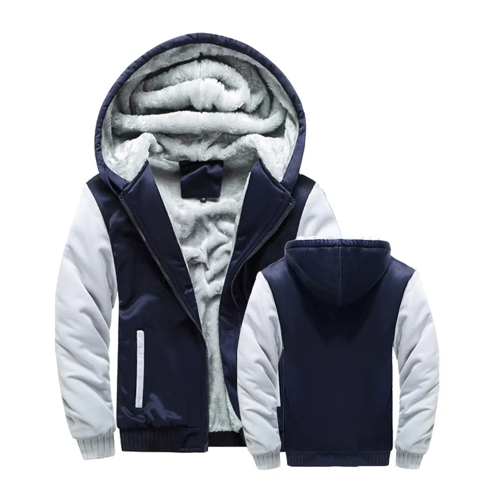 COZY ™ Winter Jacket Men Warm Coat Thick Fleece Male Zipper Hooded Jackets Casual Hooded Sportswear Outerwear Long Sleeves Sports Hoody