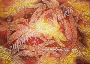 Dramatic Warm Sunset Dragonfly Print - Living Room Art