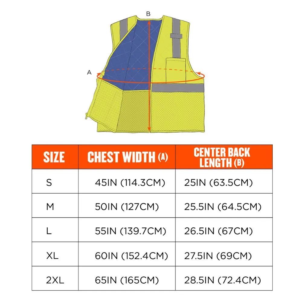 Ergodyne 12714 #6668 L Lime Class 2 Hi-Vis Safety Cooling Vest