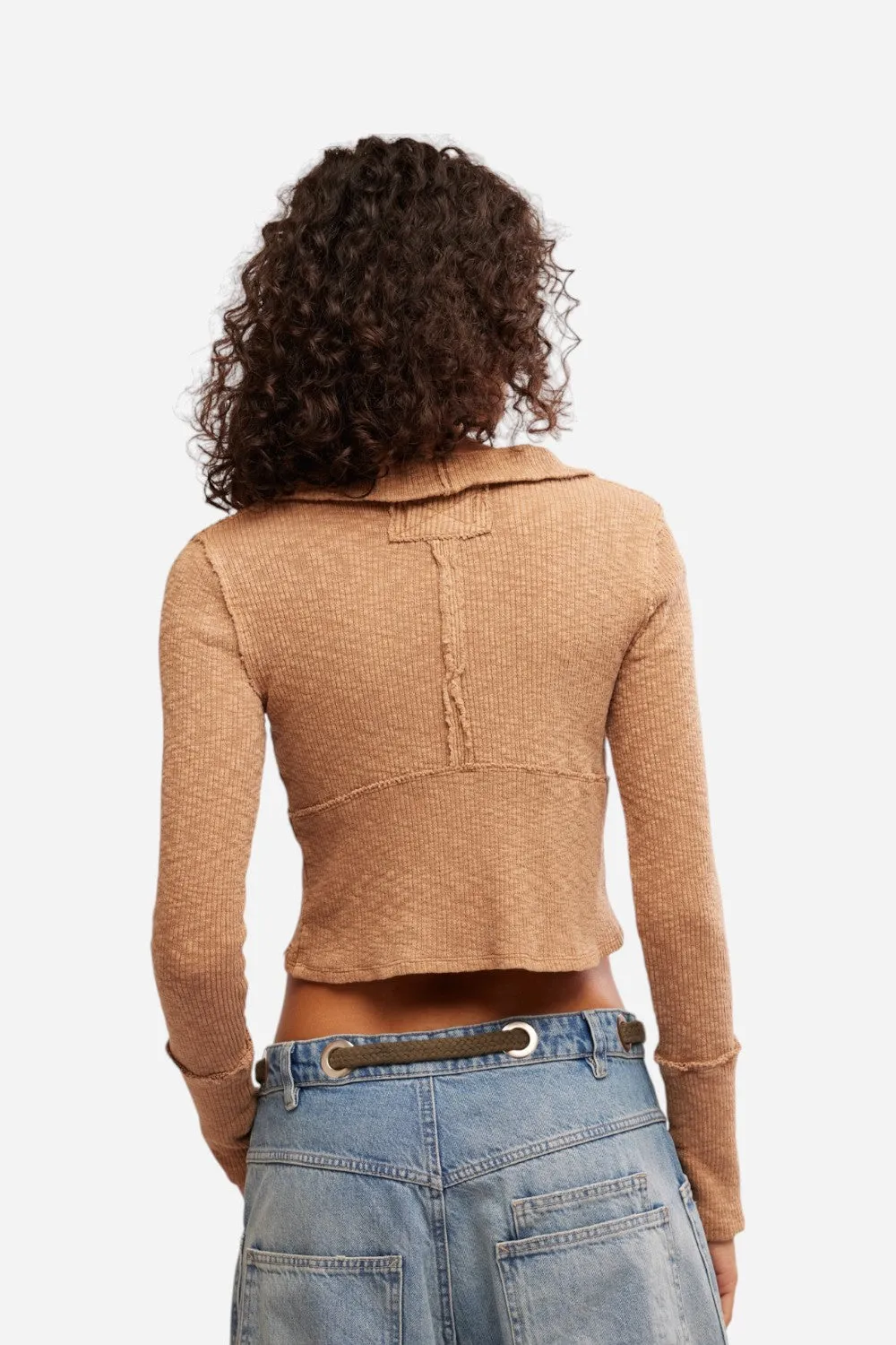 Free People Midnight Half Zip in Tobacco