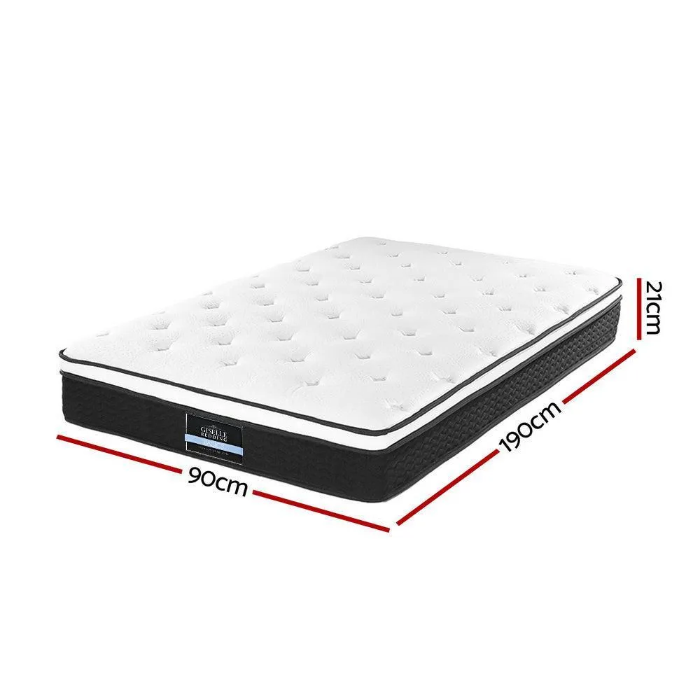 Giselle Bedding Bonita Euro Top Bonnell Spring Mattress 21cm Thick - Single