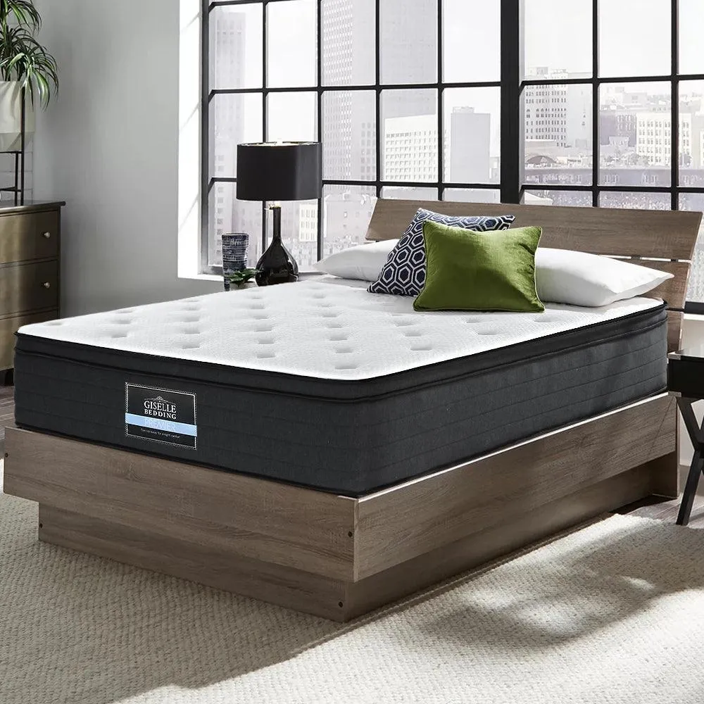 Giselle Bedding Eve Euro Top Pocket Spring Mattress 34cm Thick - King