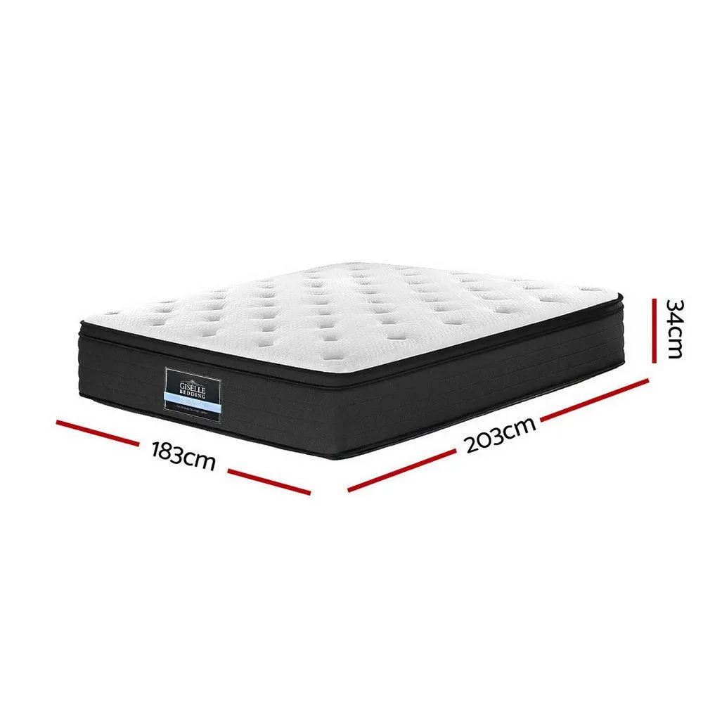 Giselle Bedding Eve Euro Top Pocket Spring Mattress 34cm Thick - King