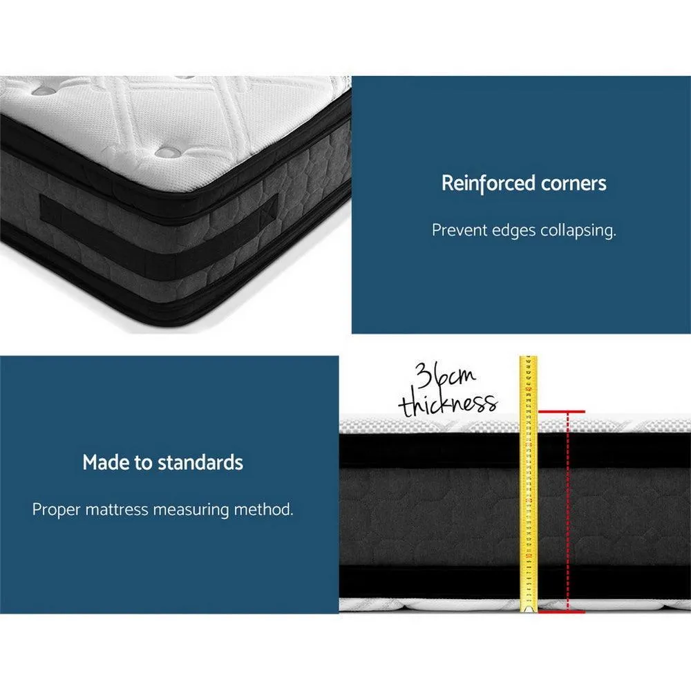 Giselle Bedding Luna Euro Top Cool Gel Pocket Spring Mattress 36cm Thick -King Single
