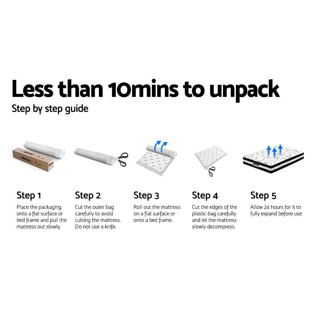 Giselle Bedding Luna Euro Top Cool Gel Pocket Spring Mattress 36cm Thick - Single