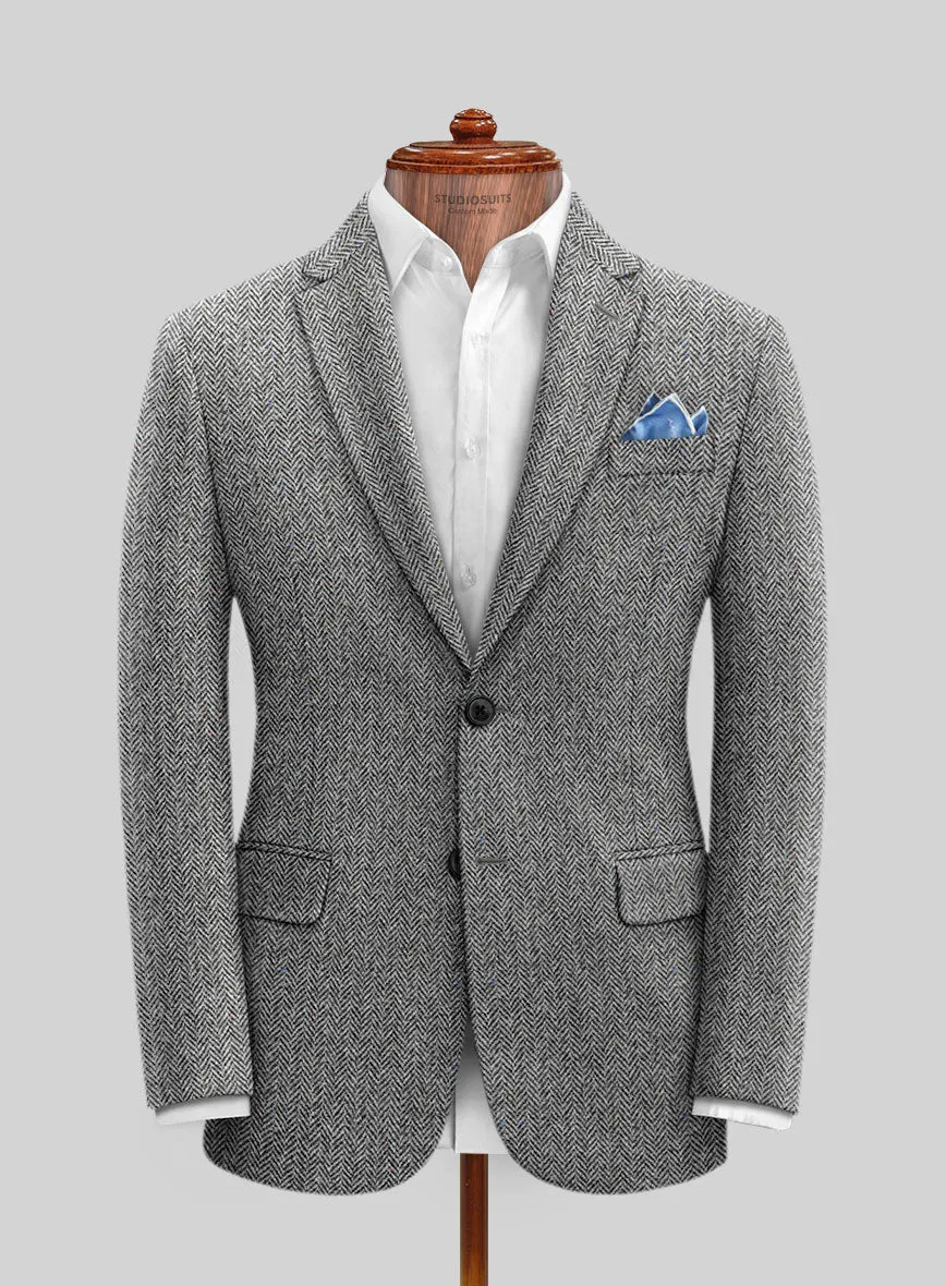 Harris Tweed Gray Chevron Jacket