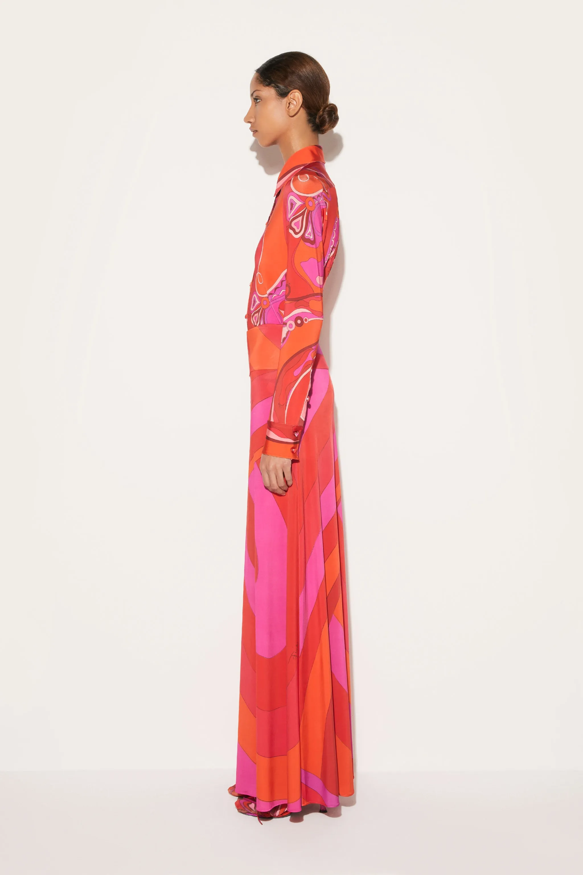 Iride-Print Long Skirt
