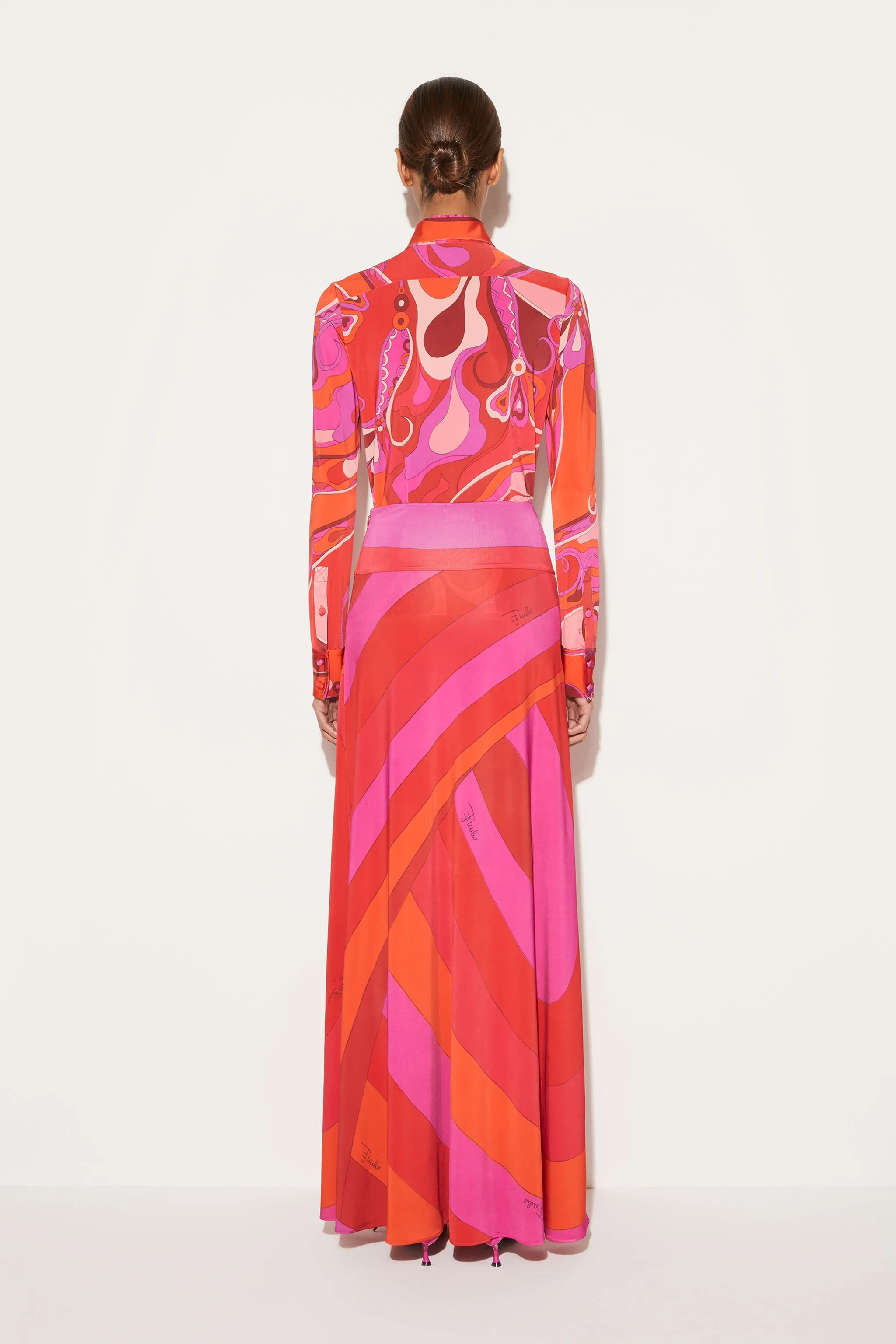 Iride-Print Long Skirt