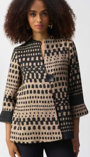 Joseph Ribkoff black and sand jacket