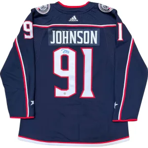 Kent Johnson Autographed Columbus Blue Jackets Pro Jersey