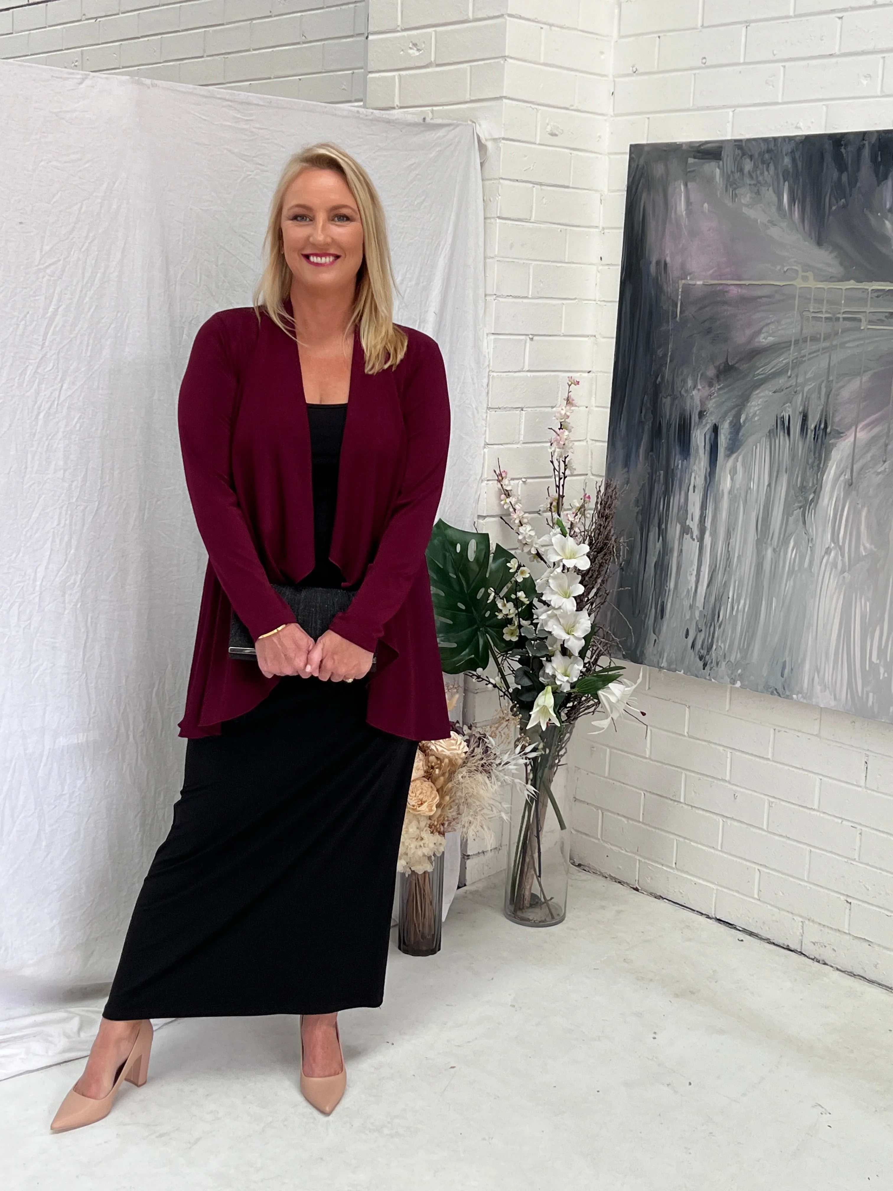 Kulani Burgundy Jersey Cardigan
