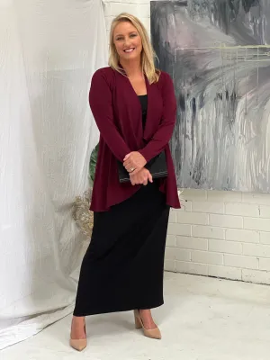 Kulani Burgundy Jersey Cardigan