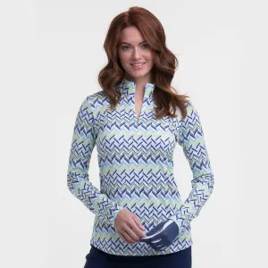 LONG SLEEVE BROKEN PLEATED BIAS POLO
