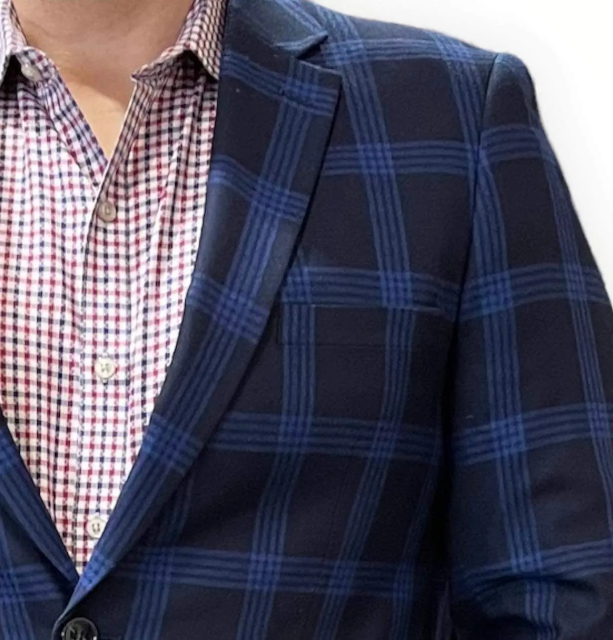 Mantoni 2 Button Super Fine Wool Window Pane Sport Jacket