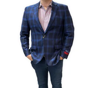 Mantoni 2 Button Super Fine Wool Window Pane Sport Jacket