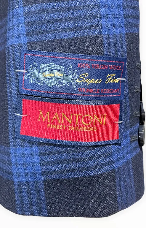 Mantoni 2 Button Super Fine Wool Window Pane Sport Jacket