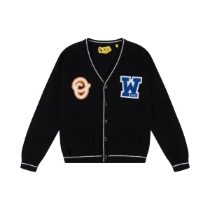 Off White Patch Knit Cardigan in Black/Blue