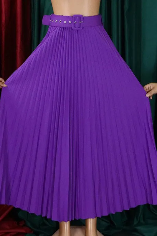 Pleated Maxi Skirt