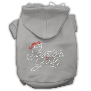 Santa's Girl Rhinestone Dog Hoodie Grey Xxxl(20)