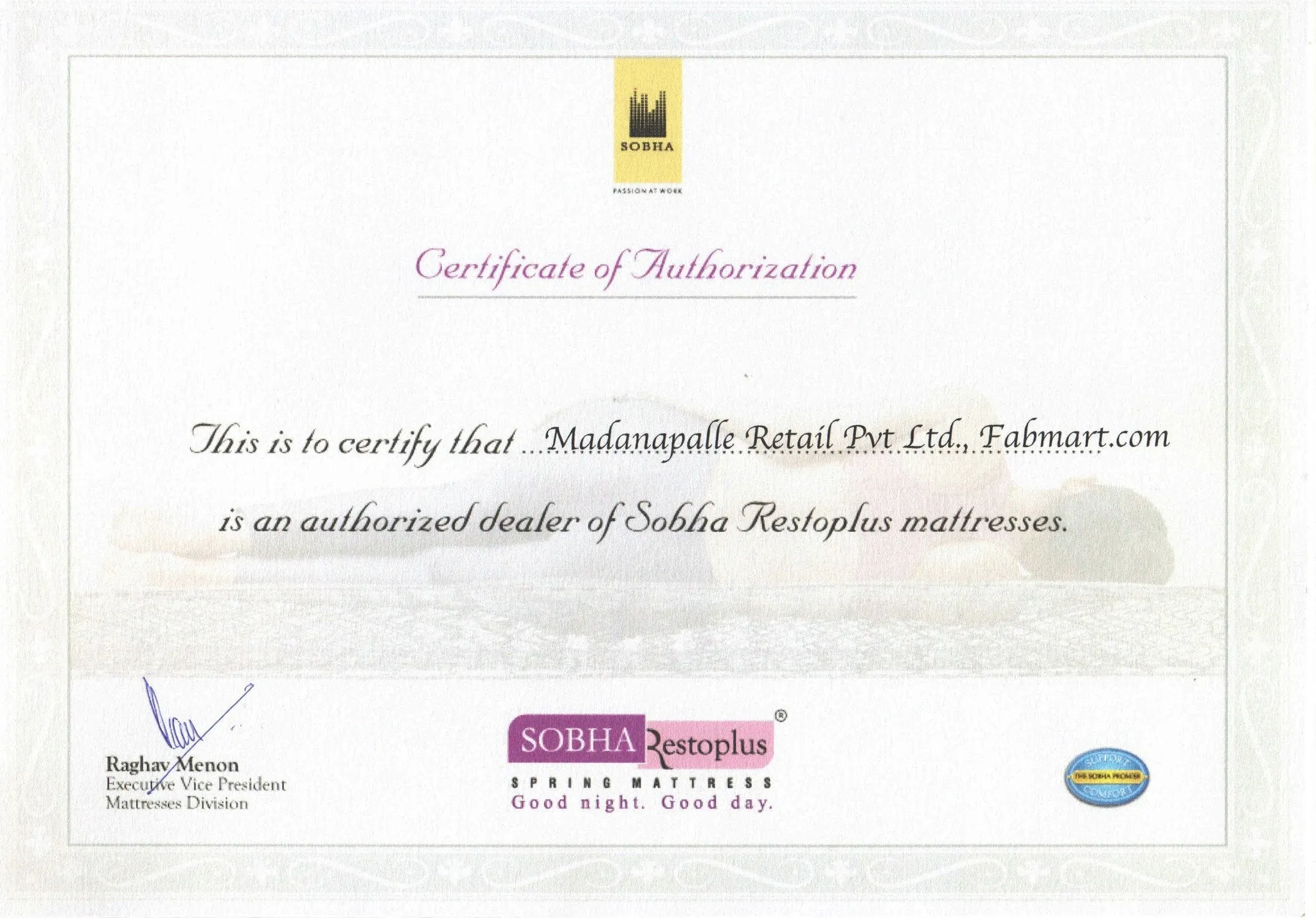 Sobha Restoplus Latex Foam 2 side Inspiration