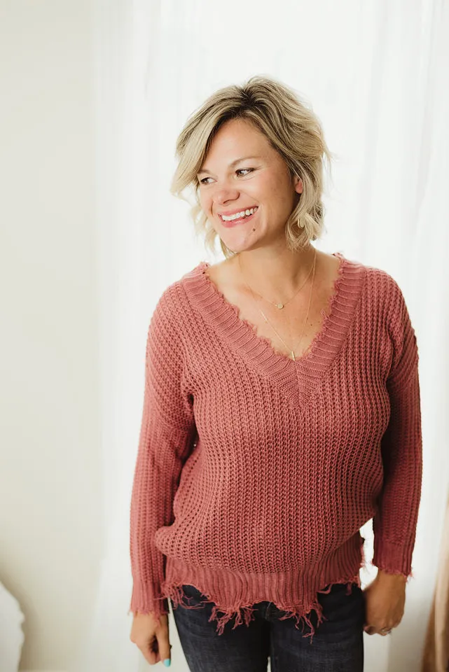 Soft Frayed Sweater