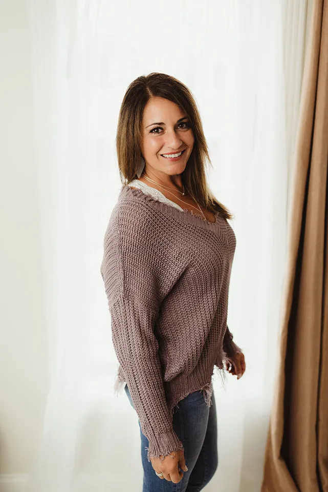 Soft Frayed Sweater