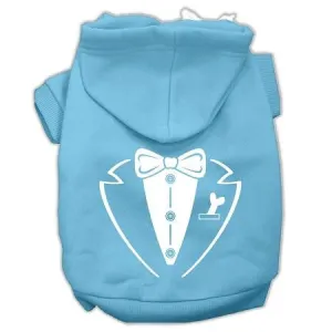 Tuxedo Screen Print Pet Hoodies Baby Blue Size XXXL (20)