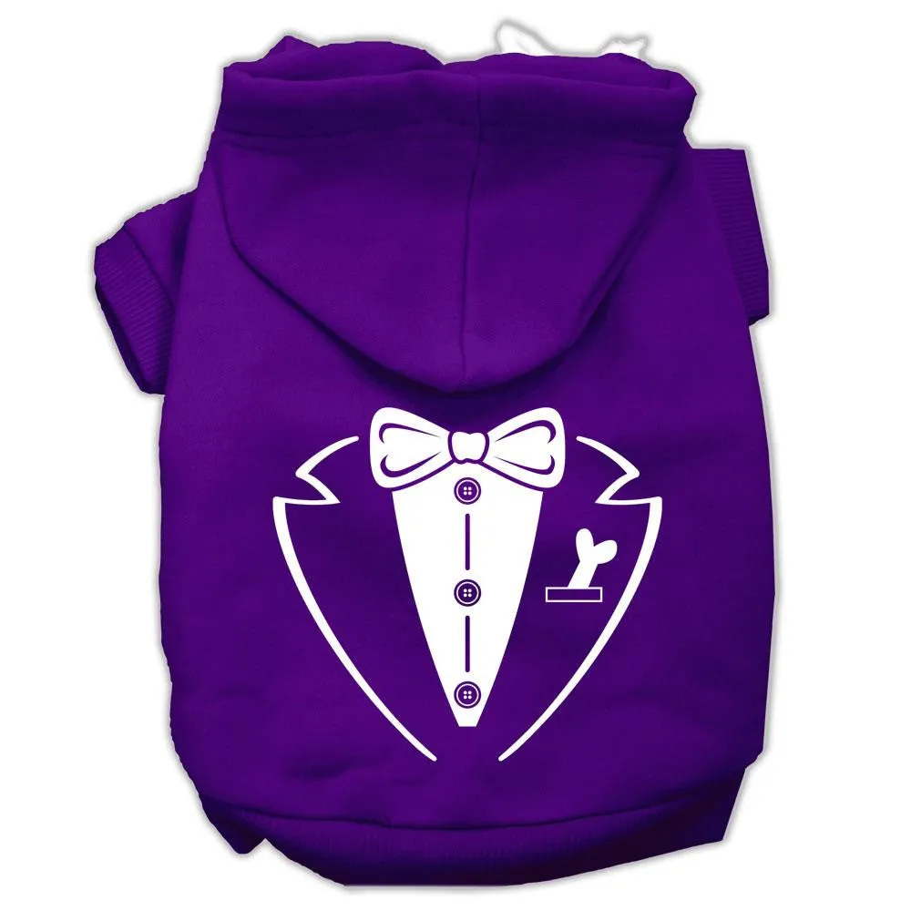 Tuxedo Screen Print Pet Hoodies Purple Size XL (16)