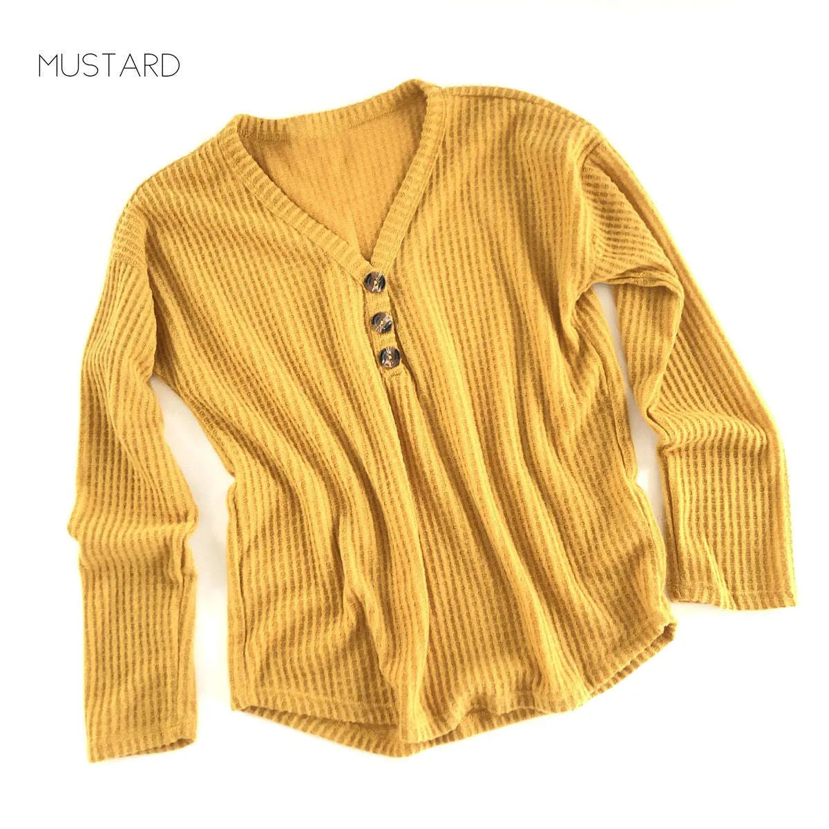 Ultra Soft Button Waffle Top