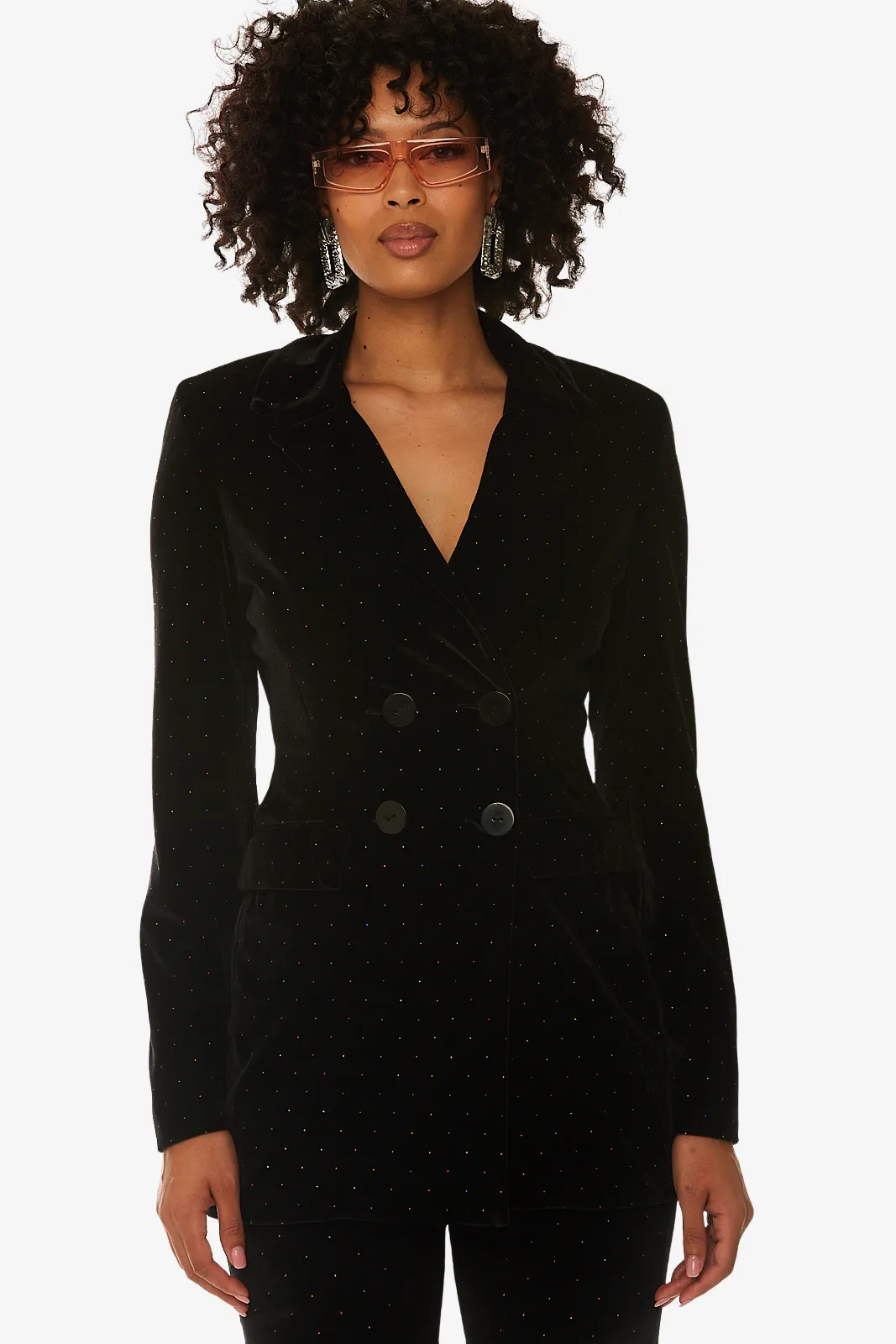 Velvet jacket with stud detail