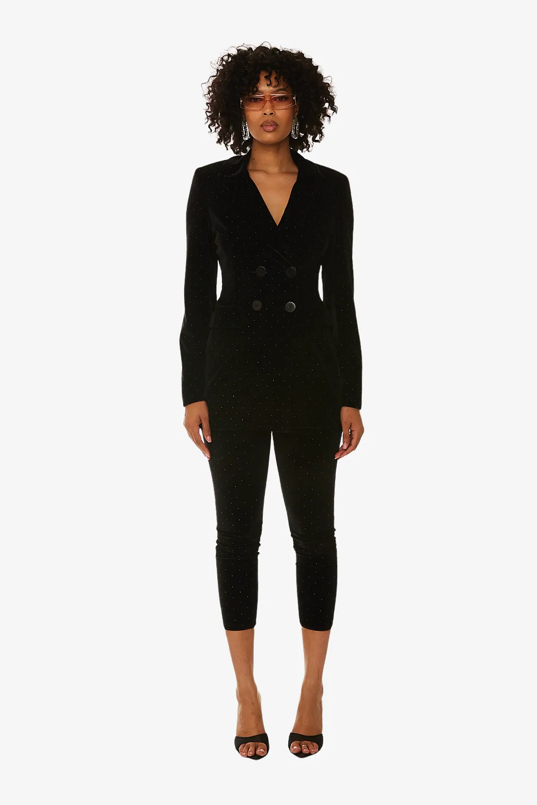 Velvet jacket with stud detail