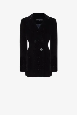Velvet jacket with stud detail