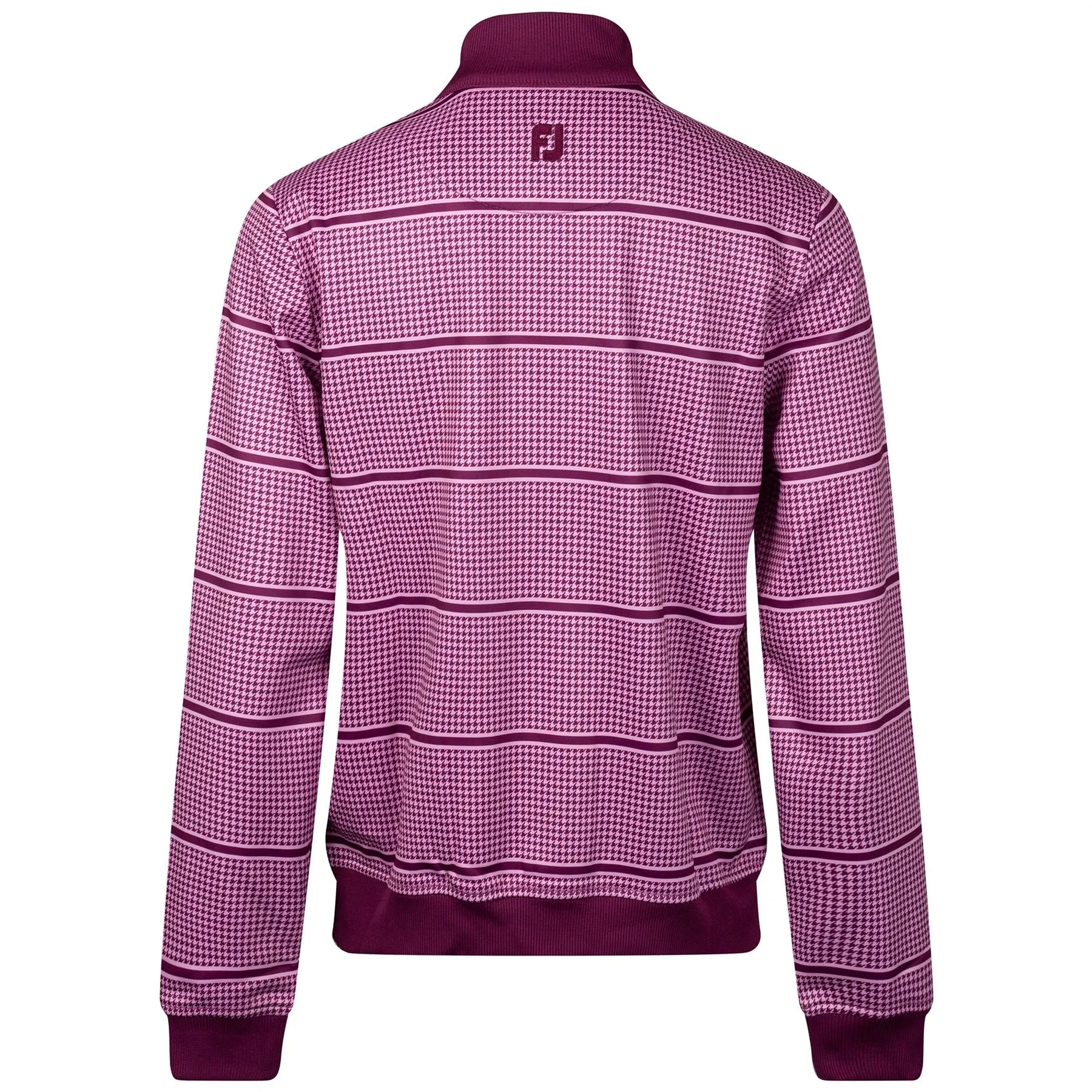 Womens Half Zip Houndstooth Print Midlayer Fig - AW23